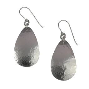 Hammered Stainless Steel Drop Earrings