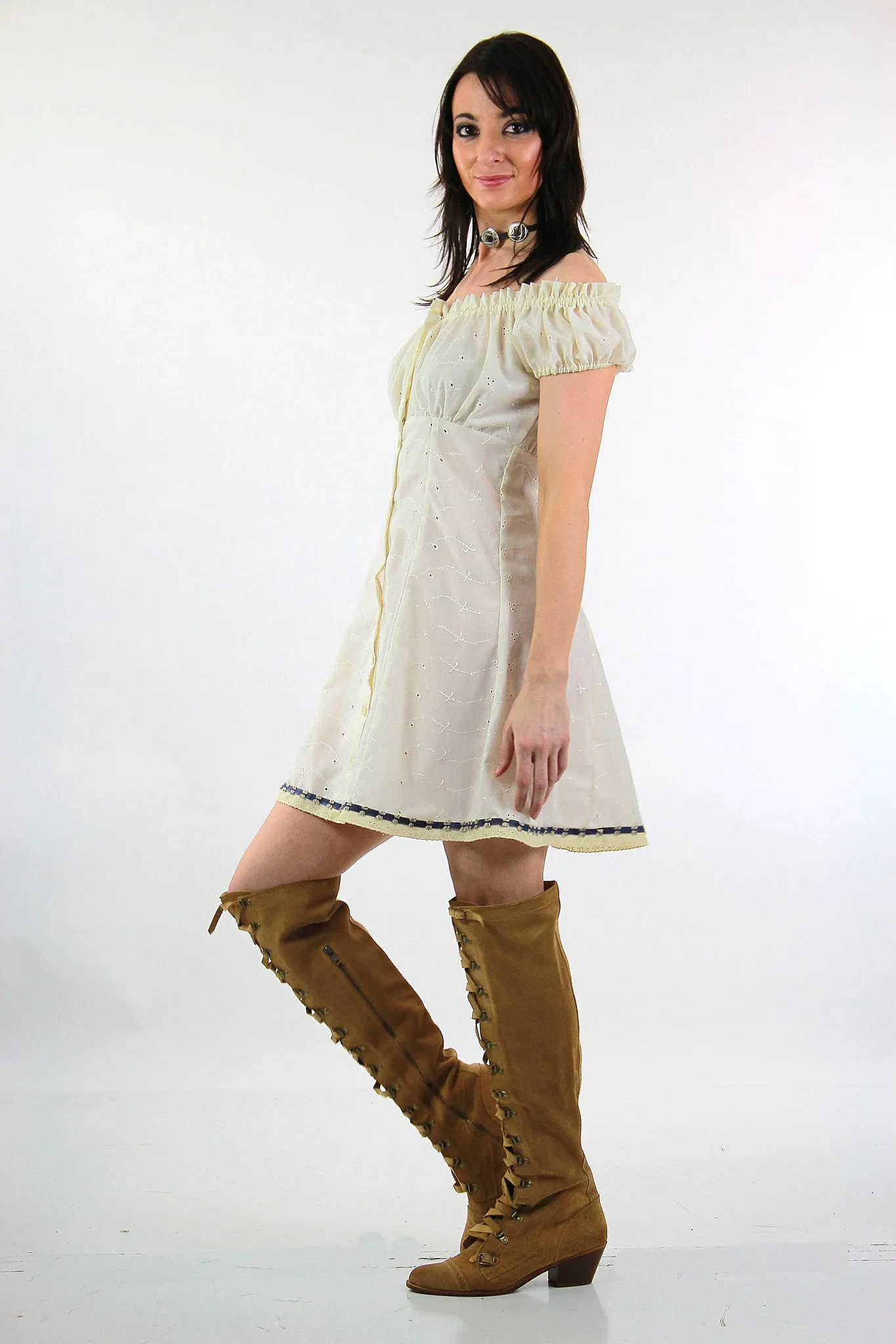 Hopeless Romantic Off Shoulder Lace Peasant dress