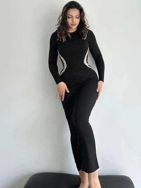 Hurriya Jurk | Lange Mouw Bodycon Jurk