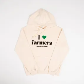 I Love Farmers Puff Cream Hoodie