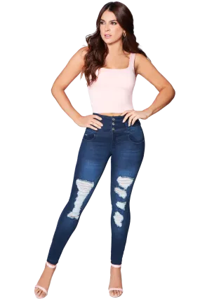 Jackie London Jeans 2301 - High Rise Skinny Push-Up Ripped Jeans