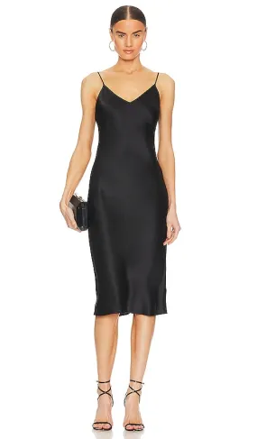 L'AGENCE Jodie Slip Dress in Black
