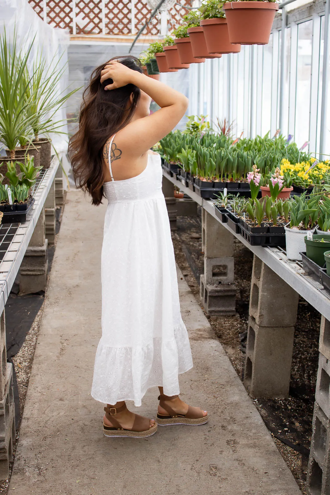Lena Eyelet Midi Dress