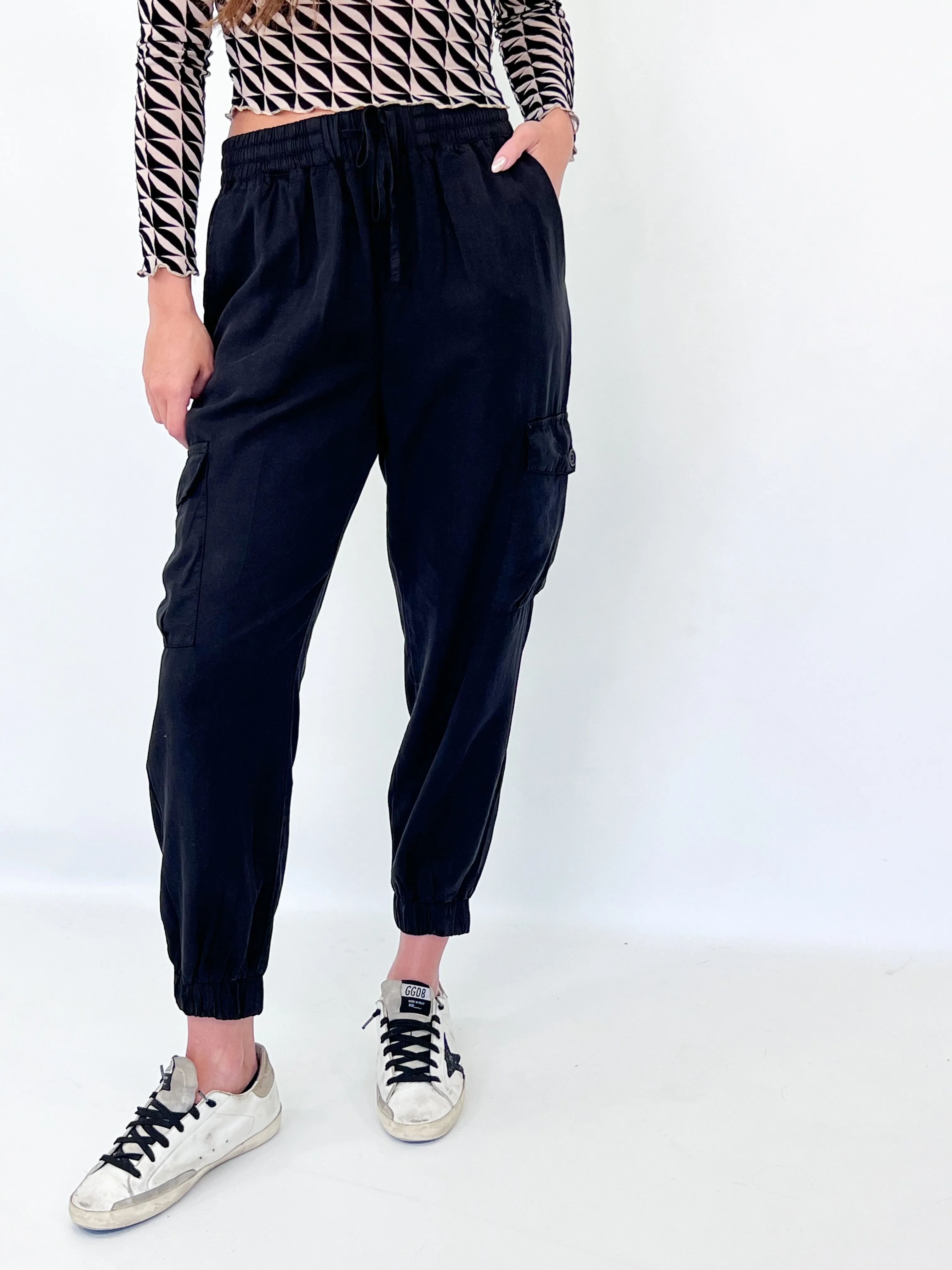 Lily - Cargo Joggers (Black)