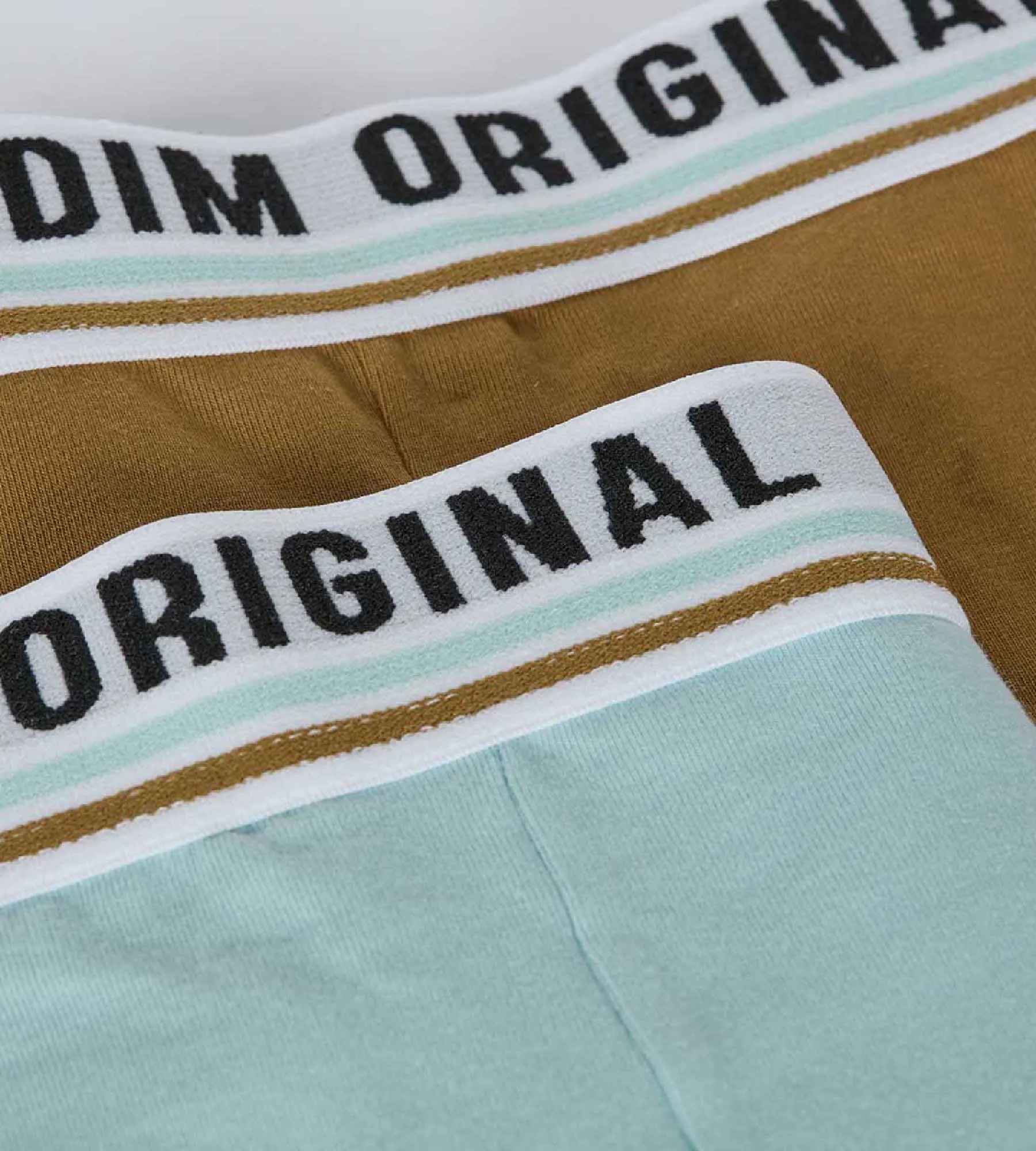 Lot de 2 boxers coton stretch Bleu Marron ceinture rétro Dim Originals
