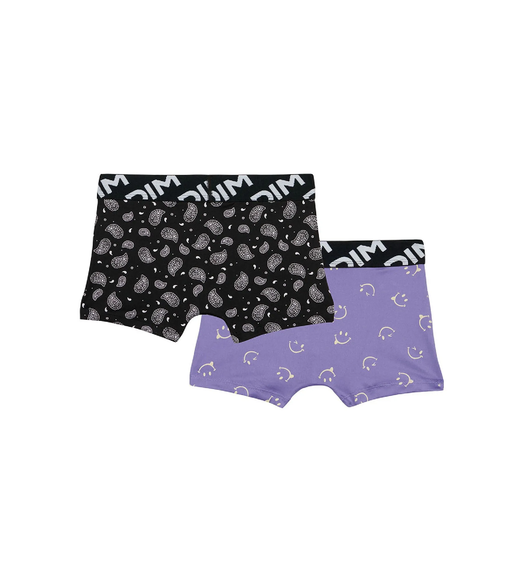Lot de 2 boxers garçons en microfibre recyclée motif smiley Dim Micro