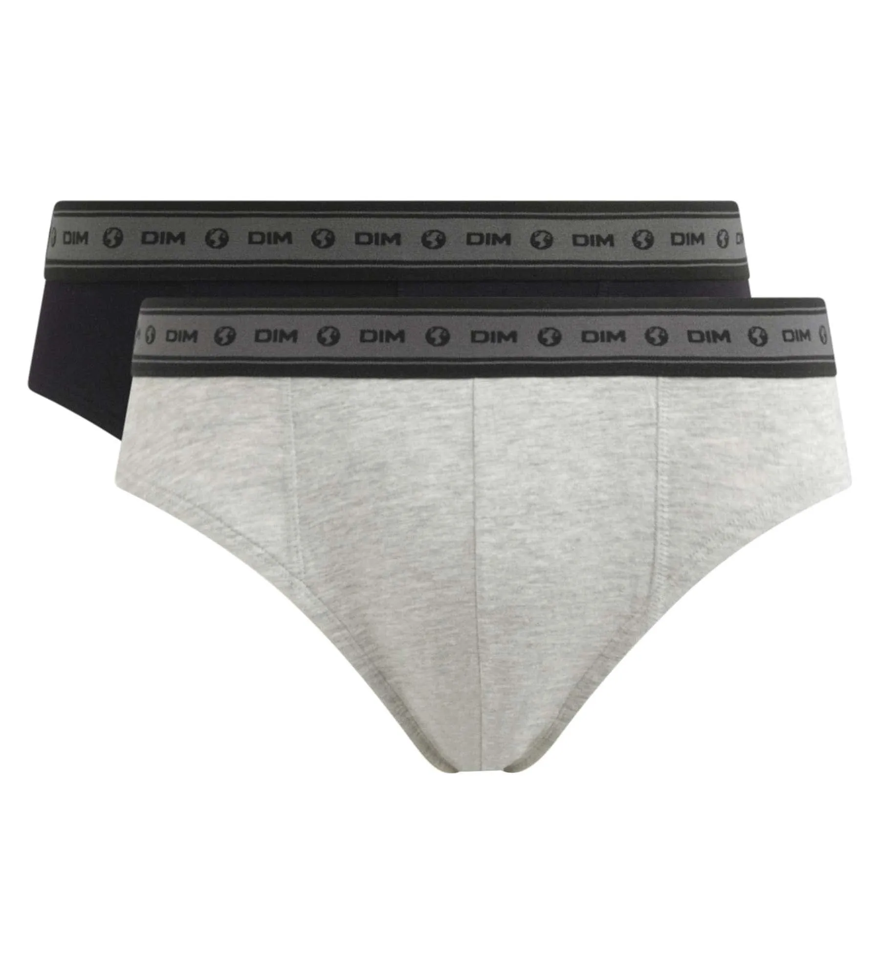 Lot de 2 slips homme en coton bio Noir Gris Perle Dim Good