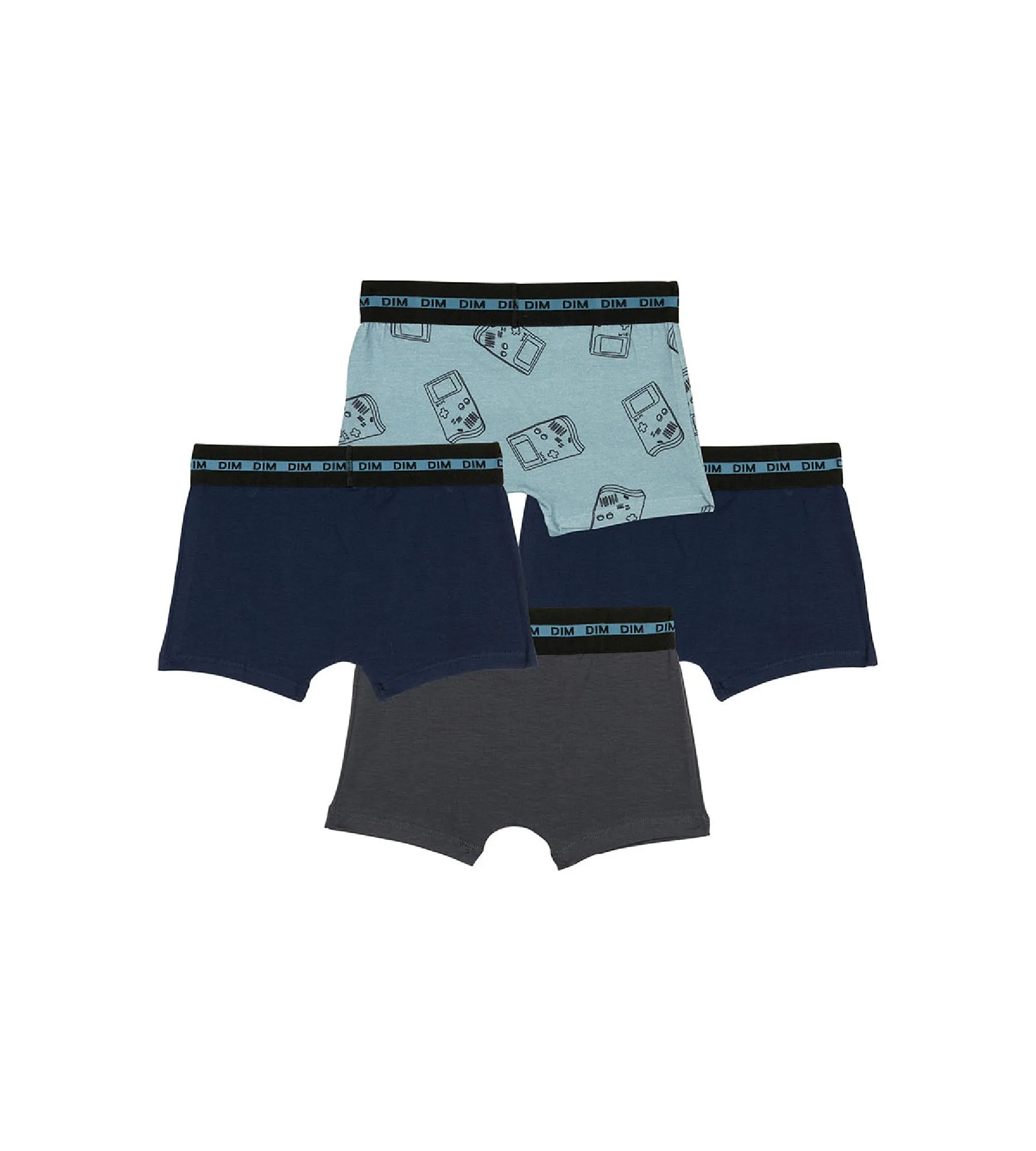 Lot de 4 boxers garçon coton stretch motif gameboy Bleu EcoDim Mode