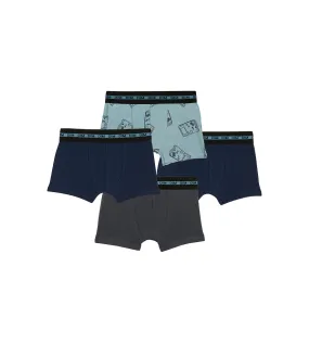 Lot de 4 boxers garçon coton stretch motif gameboy Bleu EcoDim Mode