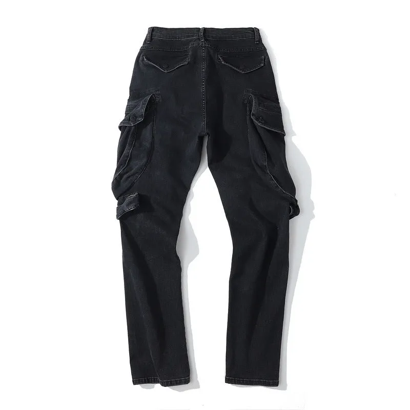 Man Fall Outfits Cargo Pants High Street Vibe Wind Three-Dimensional Large Pocket Functional Overalls Men Loose Straight Trousers