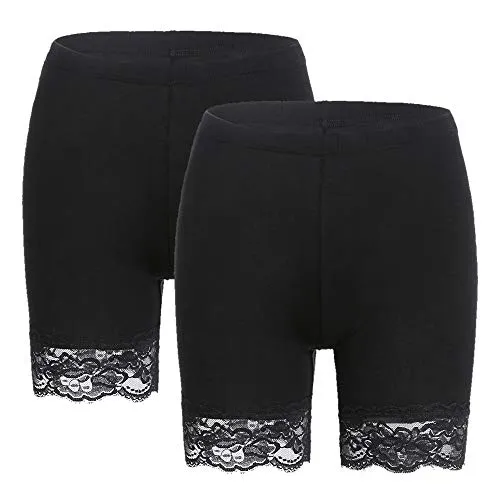 MANCYFIT Slip Shorts for Women Short Leggings Mid Thigh Legging Plus Size Lace Undershorts