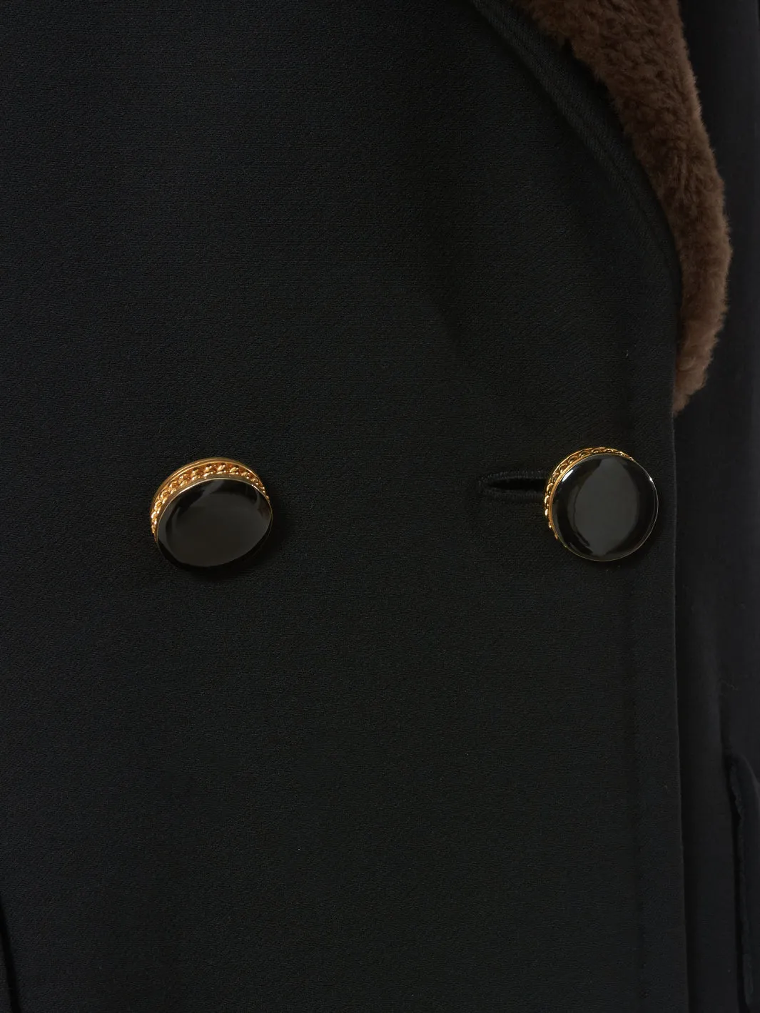 Max Mara Double-breasted coat with fur collar