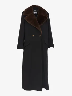 Max Mara Double-breasted coat with fur collar