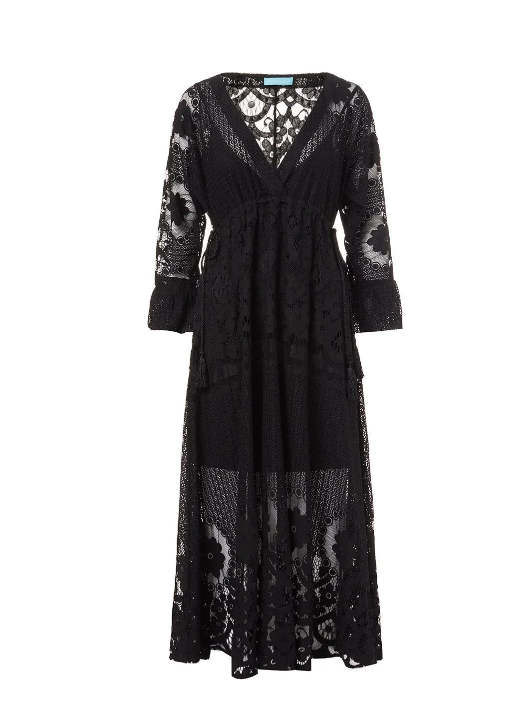 Melissa Black Lace Tie Side Midi Dress