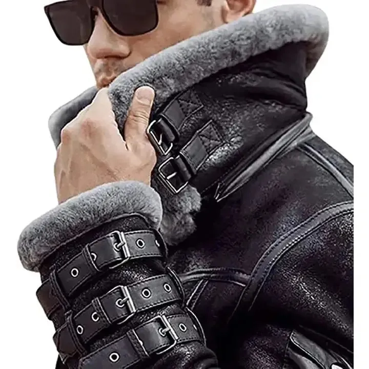 Men's B3 RAF Aviator Bomber Shearling Leather Jacket