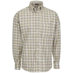 Men’s Long Sleeve Plaid Dress Shirt SLP2 - Khaki Plaid