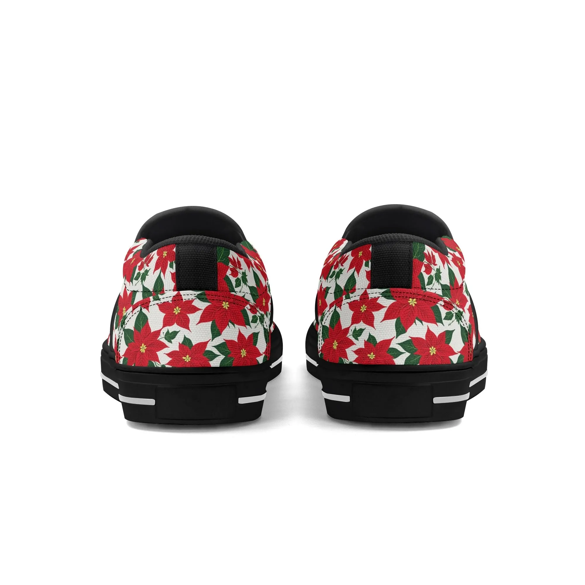 Mens Poinsettia Floral Rubber Slip On Shoes