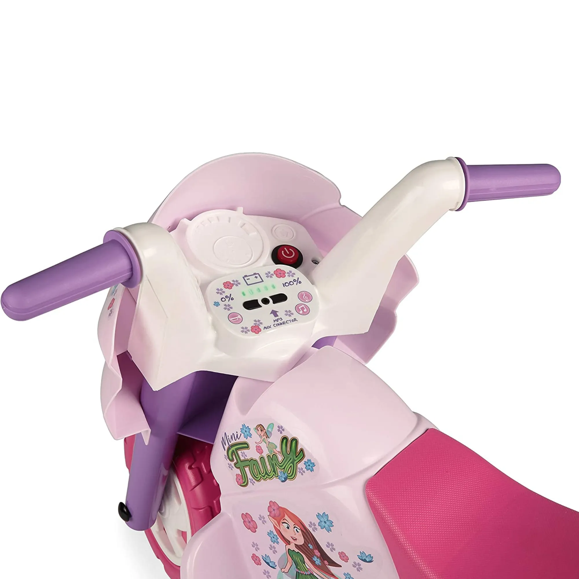 Mini 6v White & Pink Electric Motorbike