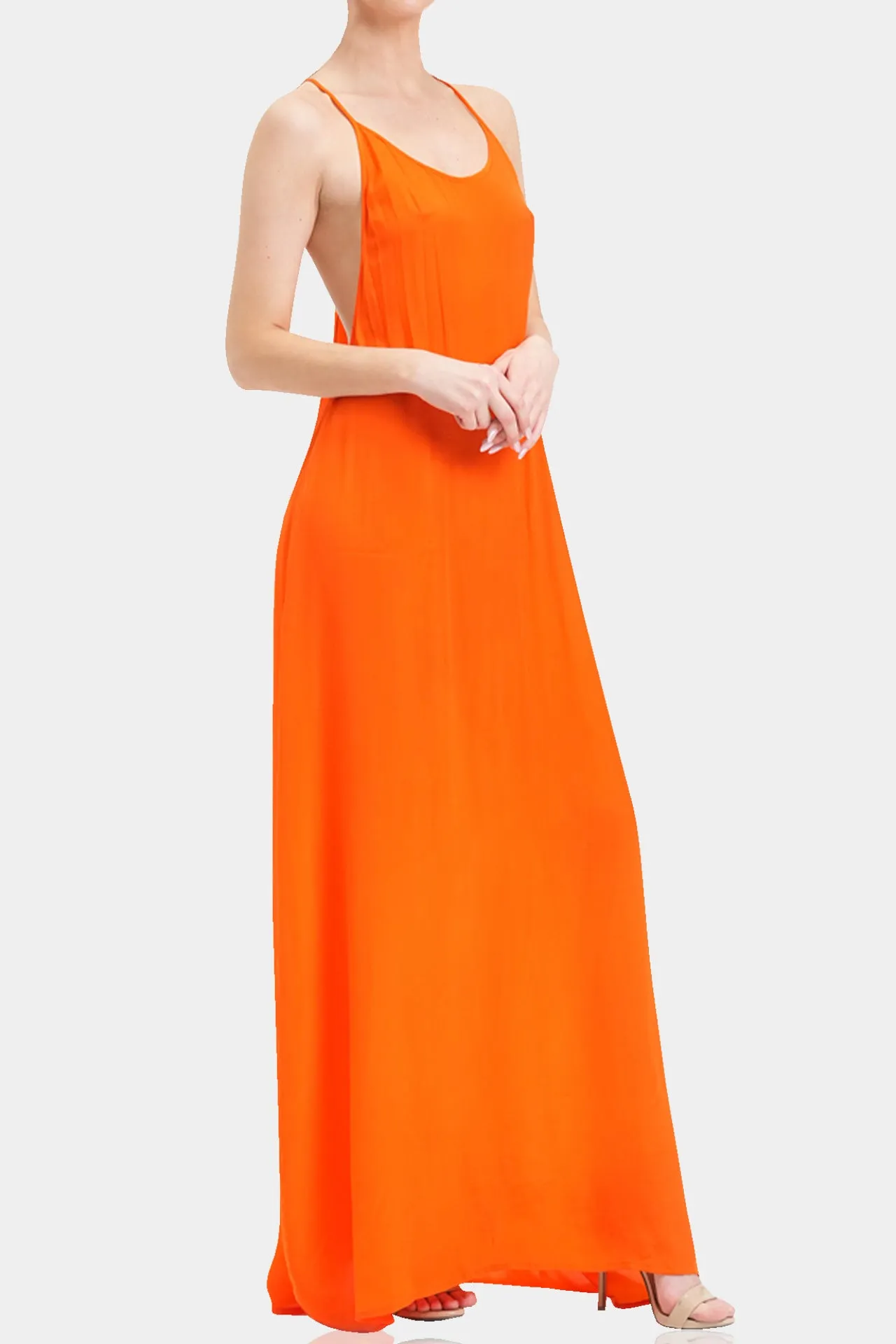 Orange Cami Slip Dress
