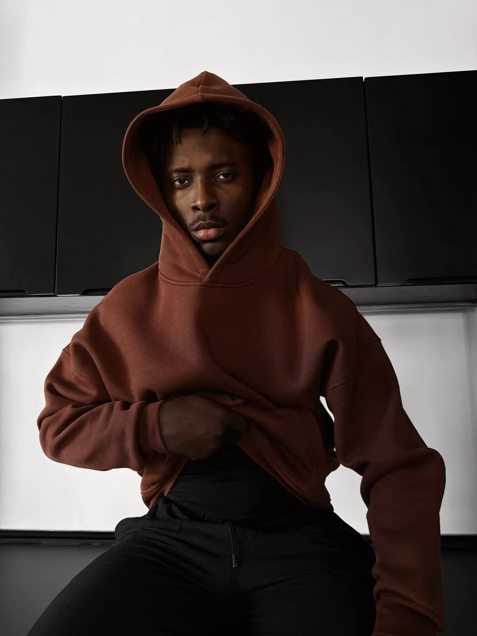 Oversize Basic Hoodie - Chocolate Brown