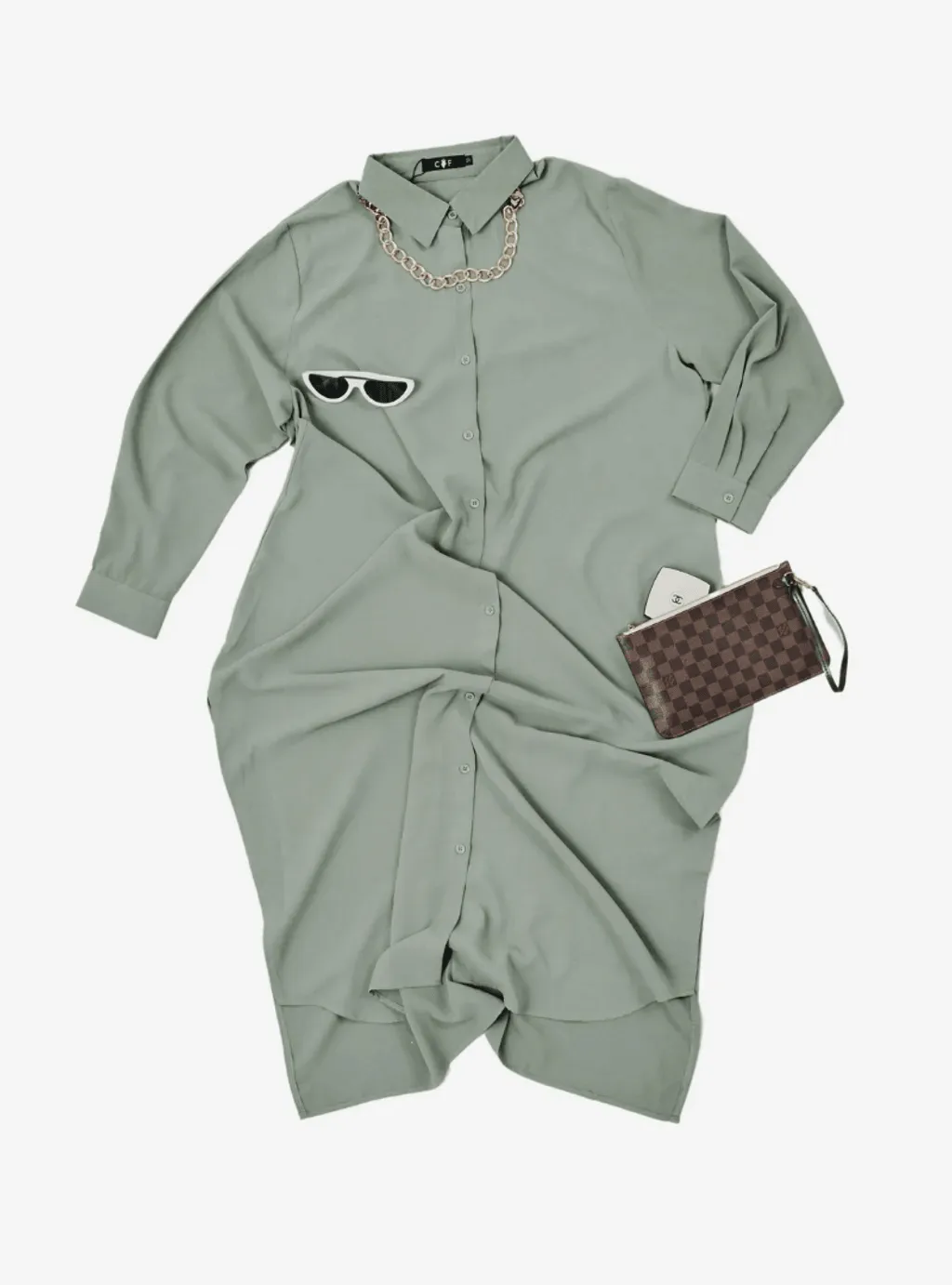 Oversized Shirt Dress - Jade Palette Series