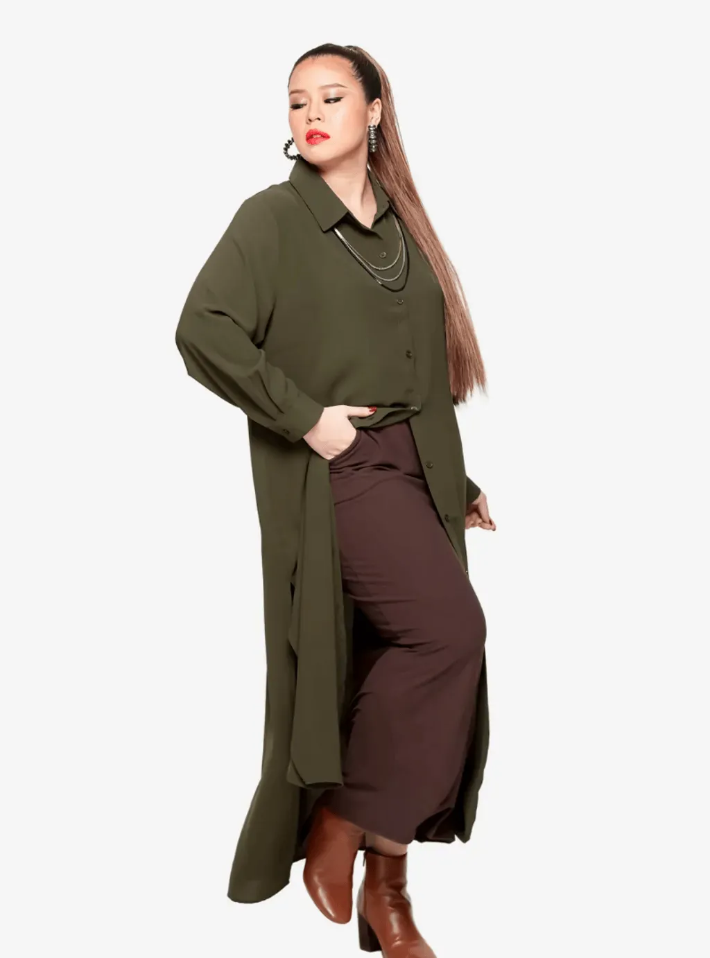 Oversized Shirt Dress - Jade Palette Series