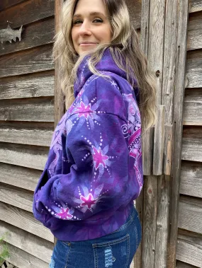 Pink Rising Stars Handmade Batik Hoodie