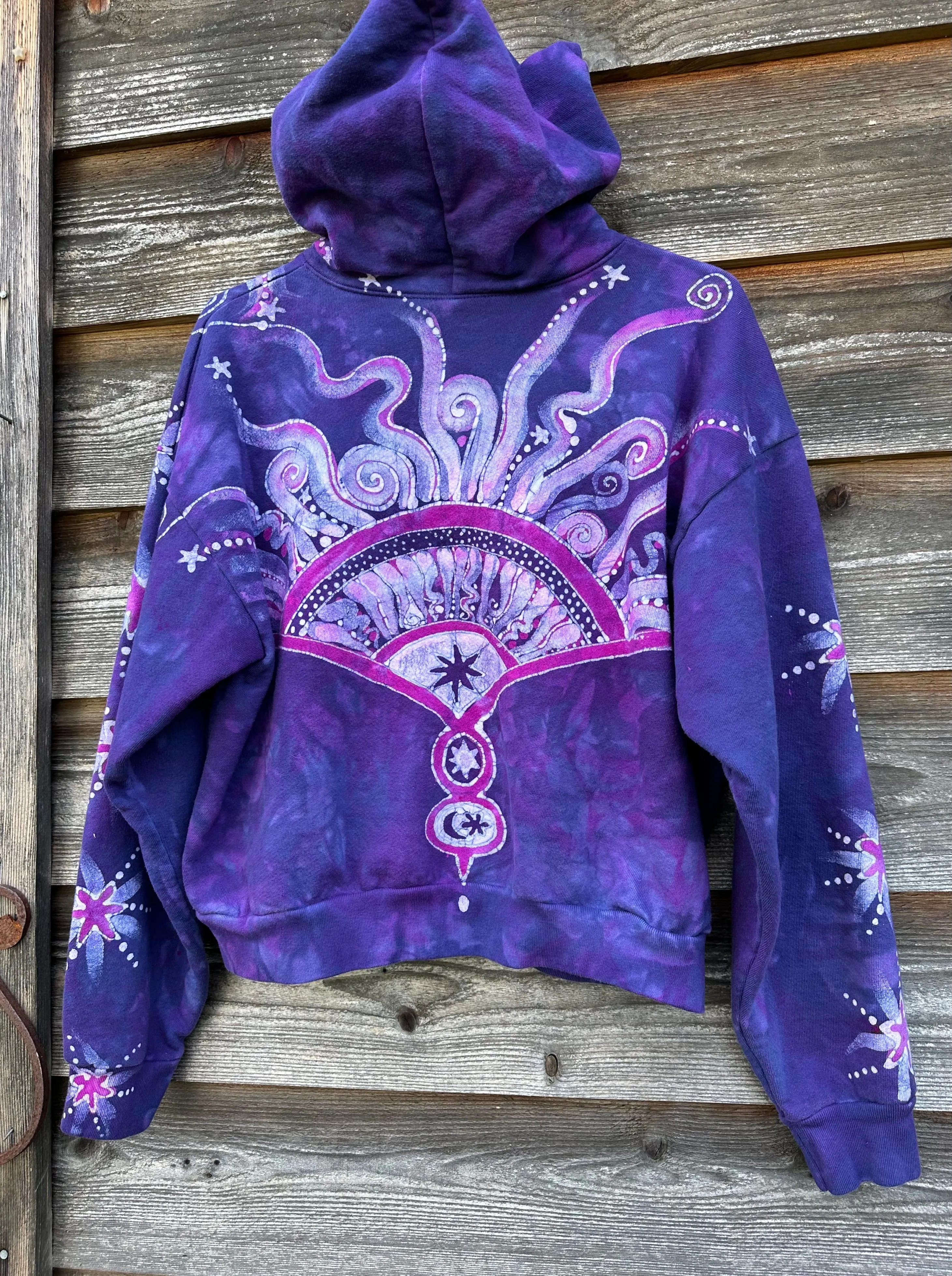 Pink Rising Stars Handmade Batik Hoodie