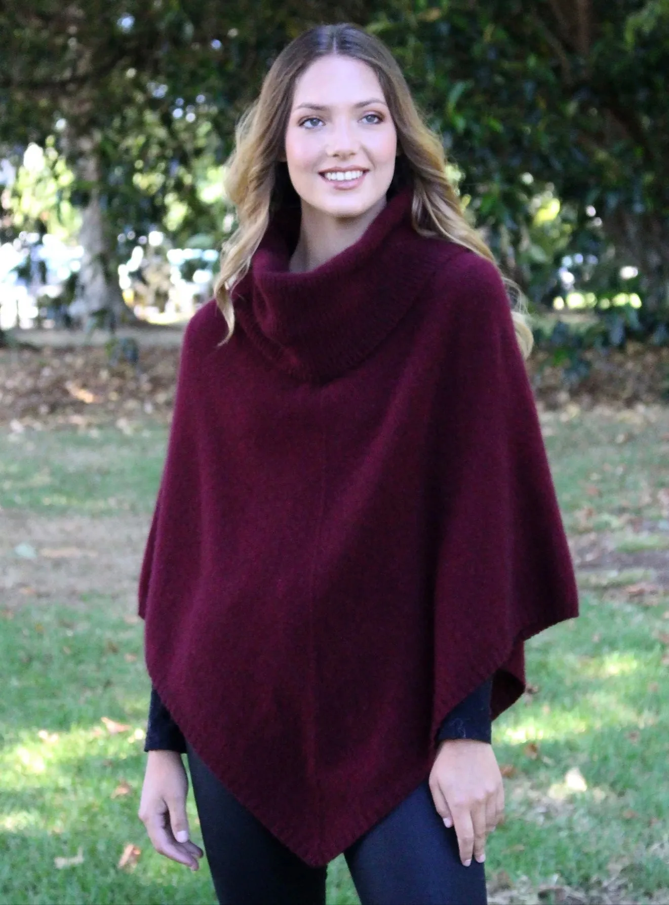 Possum Merino Cowl Neck Poncho