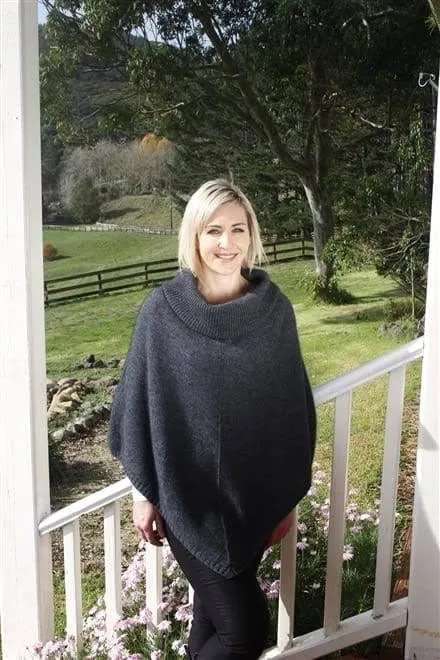 Possum Merino Cowl Neck Poncho