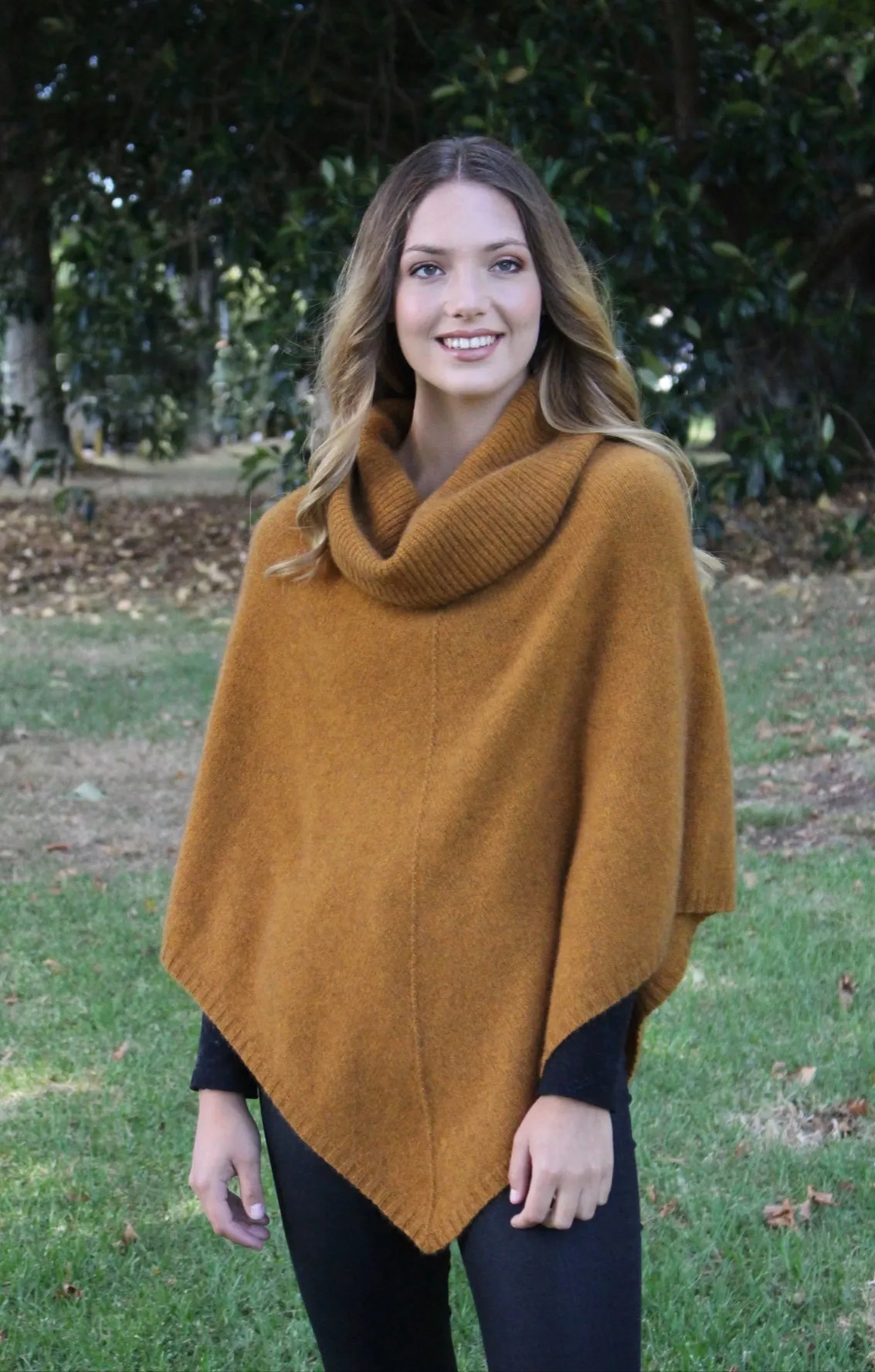 Possum Merino Cowl Neck Poncho