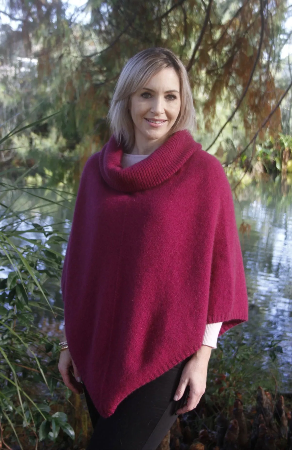 Possum Merino Cowl Neck Poncho