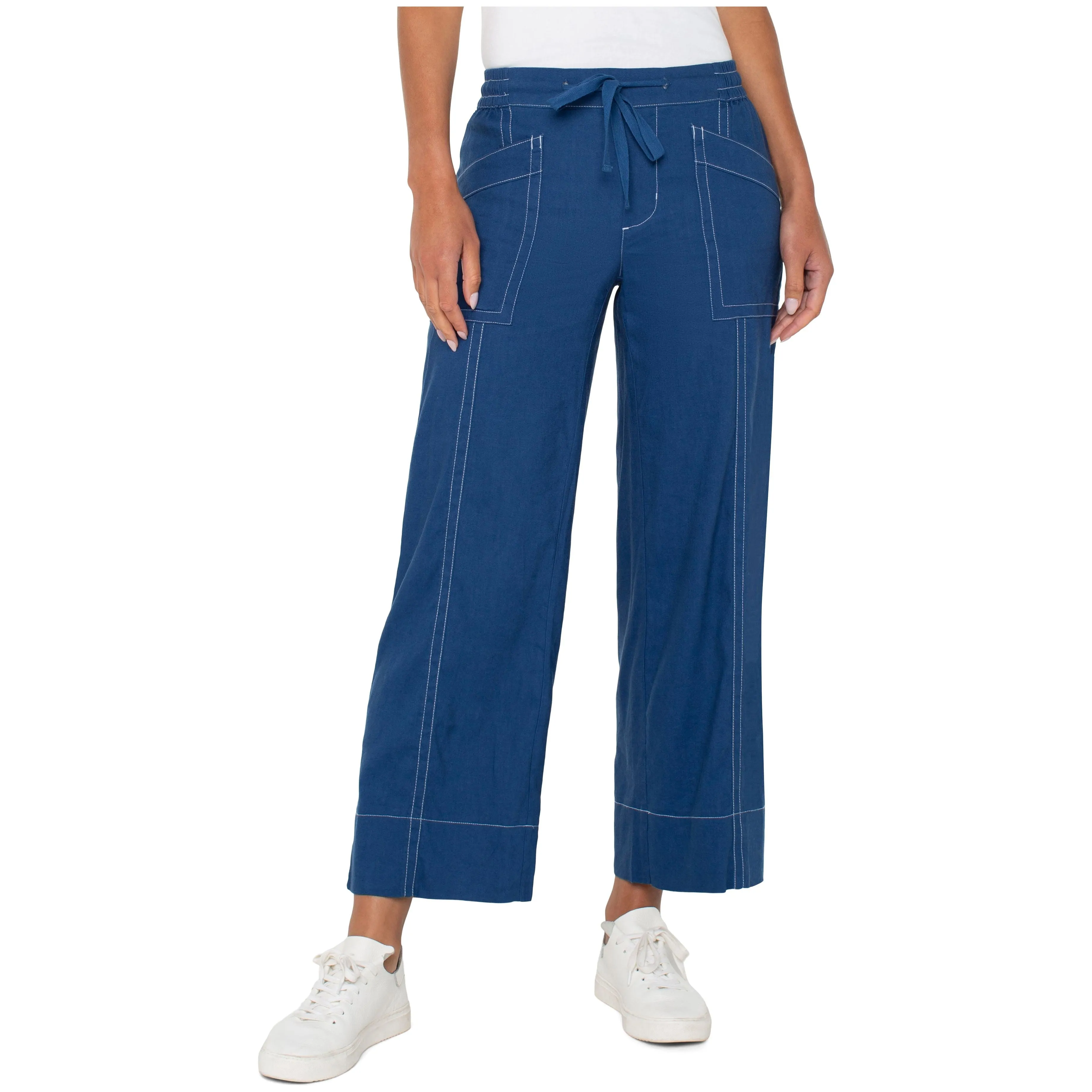 Pull On Drawstring Wide Leg Pant