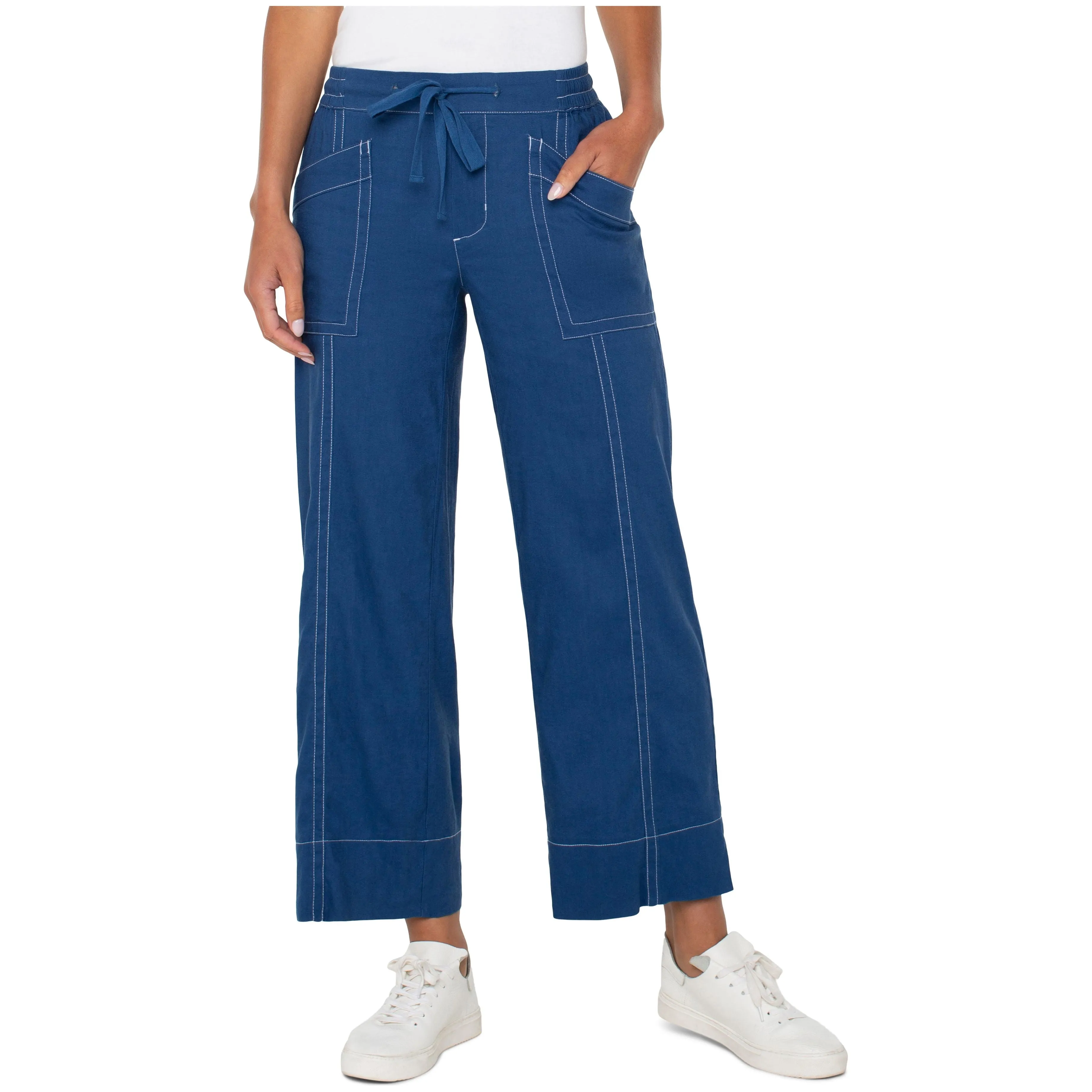Pull On Drawstring Wide Leg Pant
