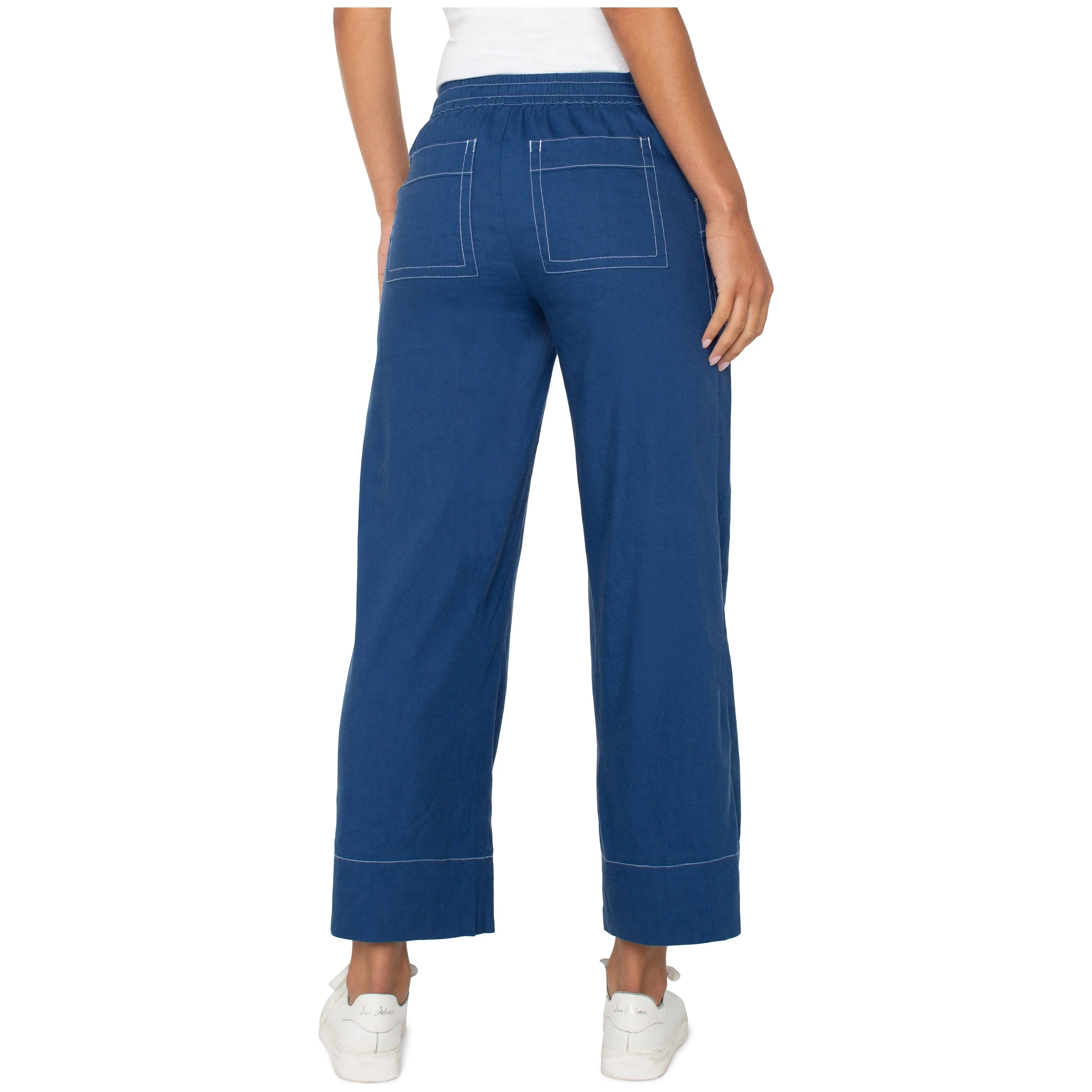 Pull On Drawstring Wide Leg Pant