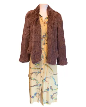 RABBIT FUR COAT  cedar