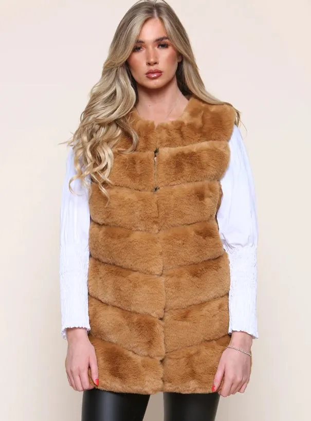 Regular Faux Fur Midi Gilet