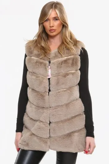 Regular Faux Fur Midi Gilet