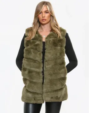 Regular Faux Fur Midi Gilet