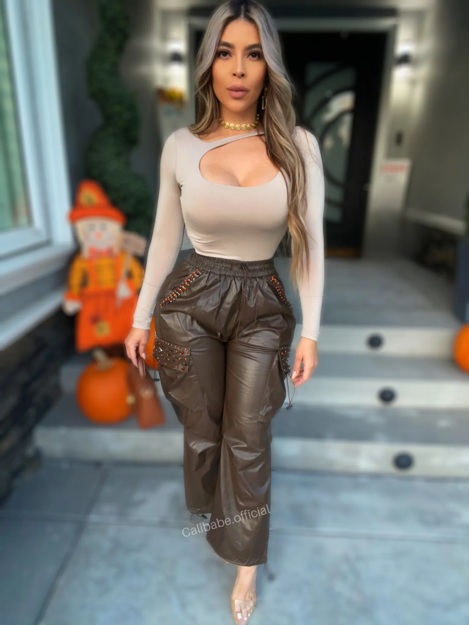 Ruth Cargo Pants (Brown )