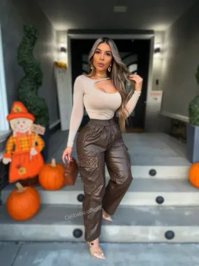 Ruth Cargo Pants (Brown )
