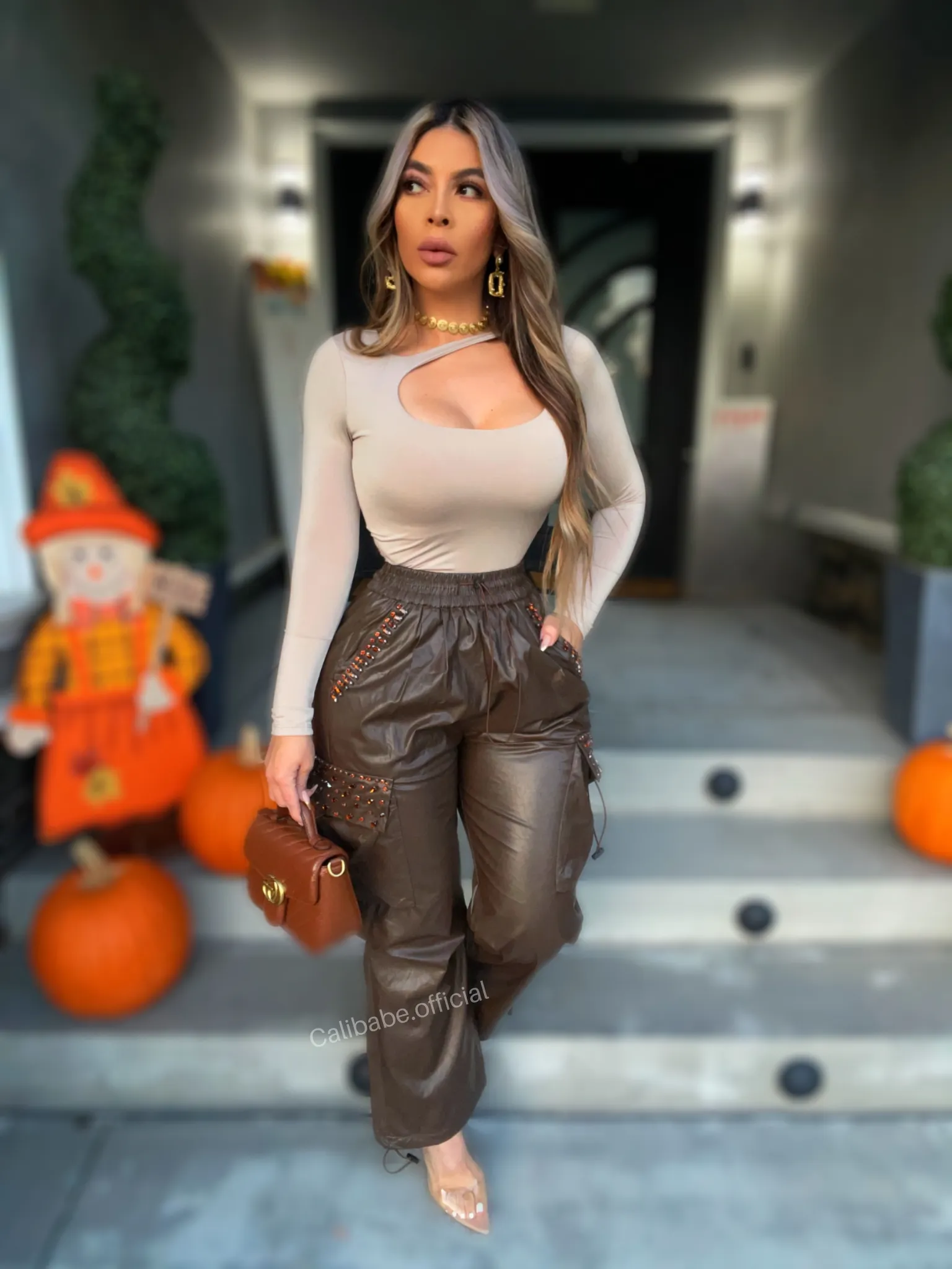Ruth Cargo Pants (Brown )