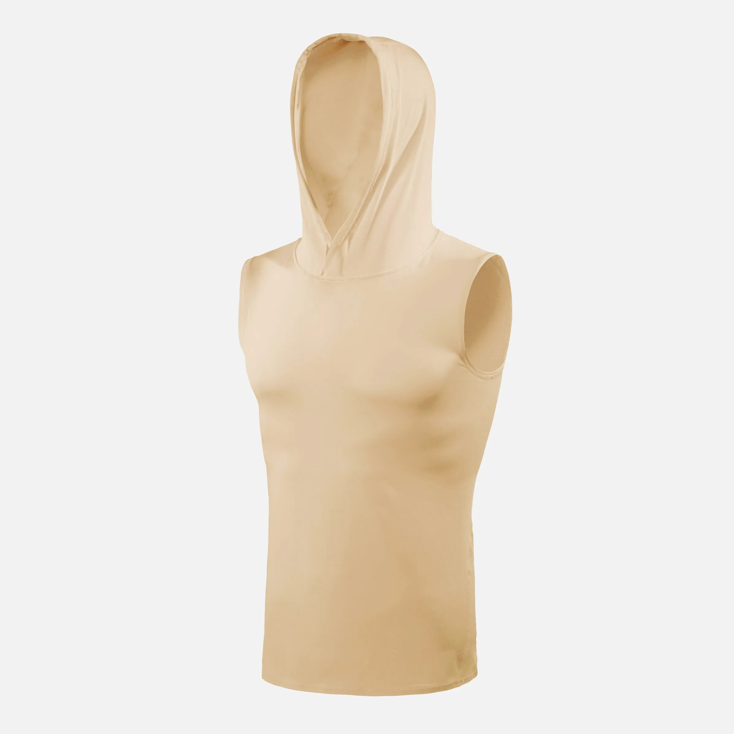 Sand Sleeveless Compression Hoodie