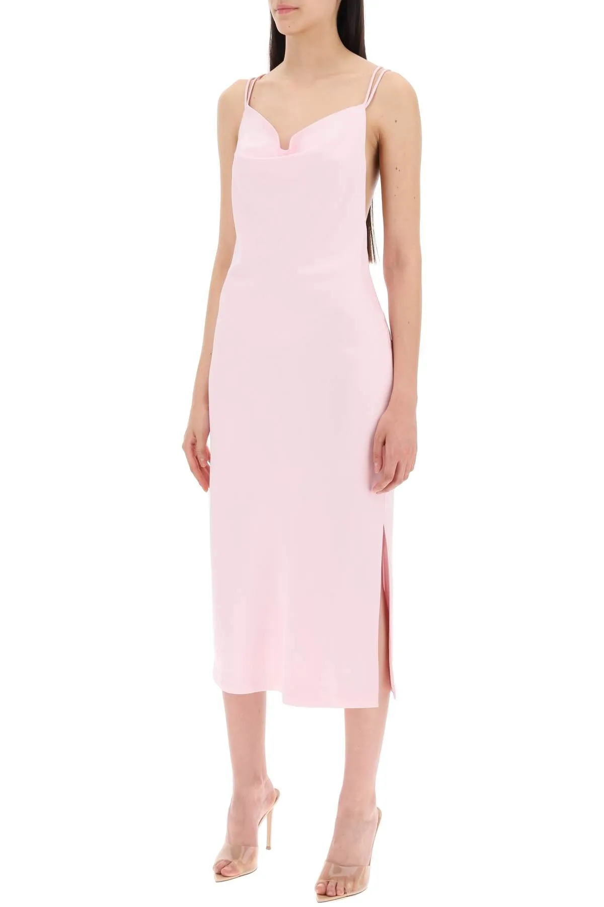 satin midi slip dress for a 112297345 Blushing Bride