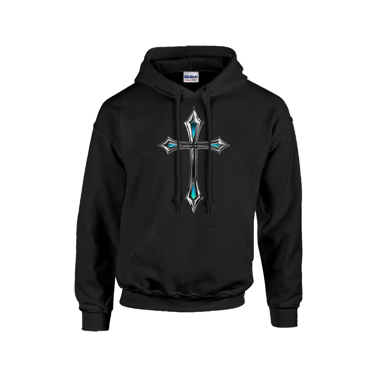SHARP BLUE CROSS DESIGN Hoodie For The USA |Gildan 18500