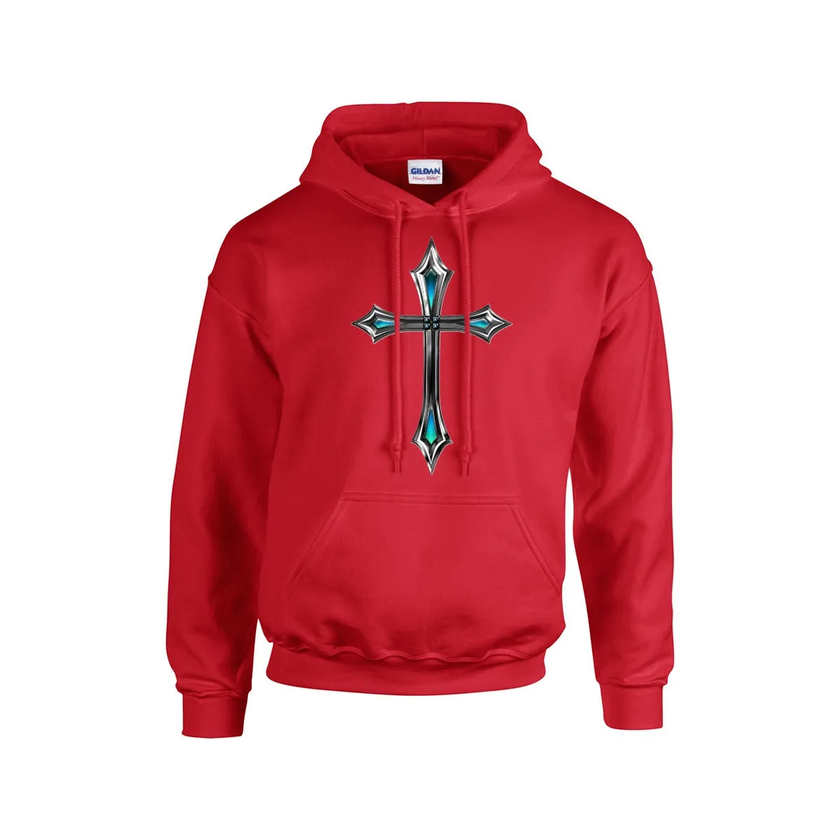 SHARP BLUE CROSS DESIGN Hoodie For The USA |Gildan 18500