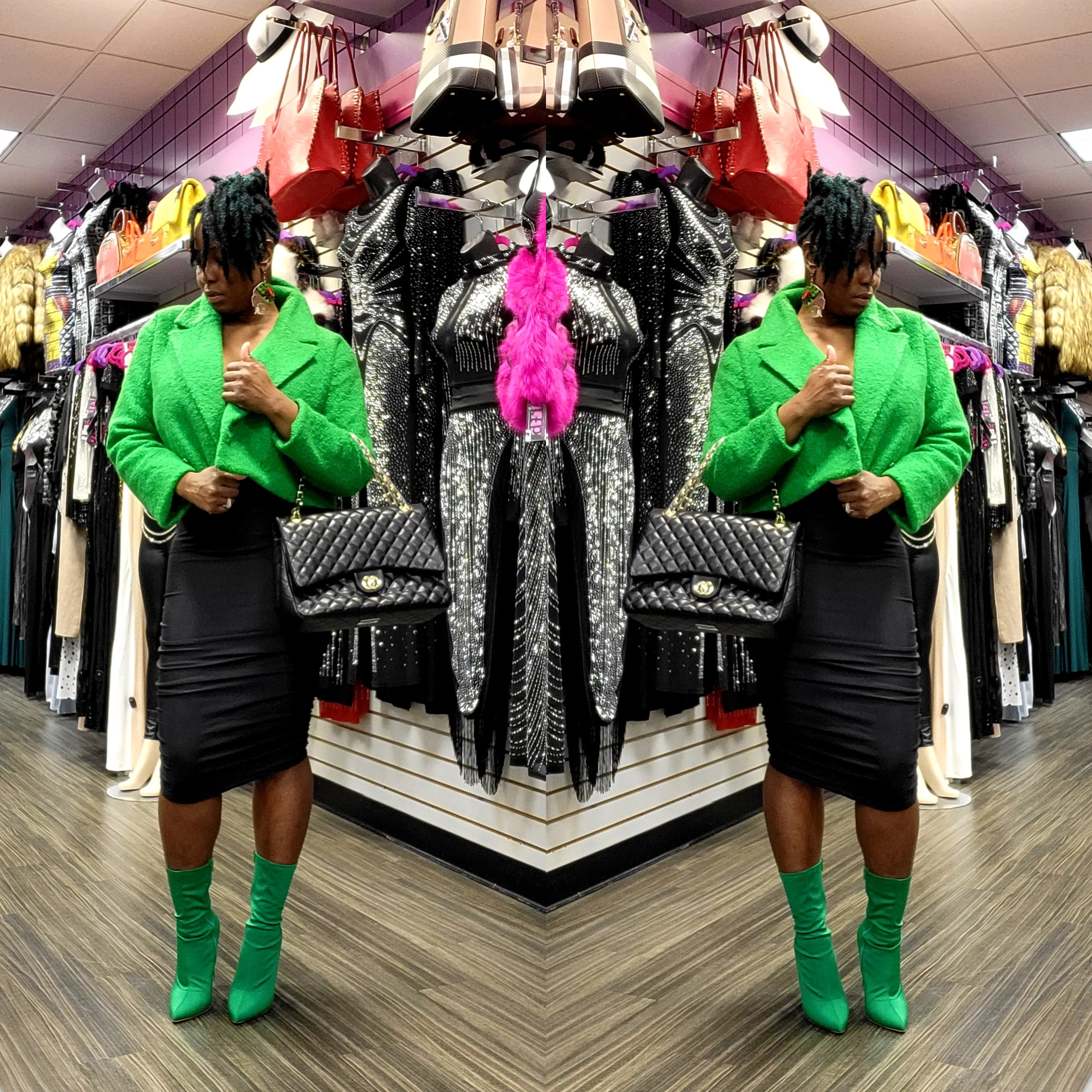 SHERPA SHORT COAT GREEN