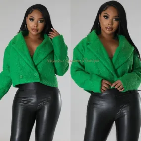 SHERPA SHORT COAT GREEN