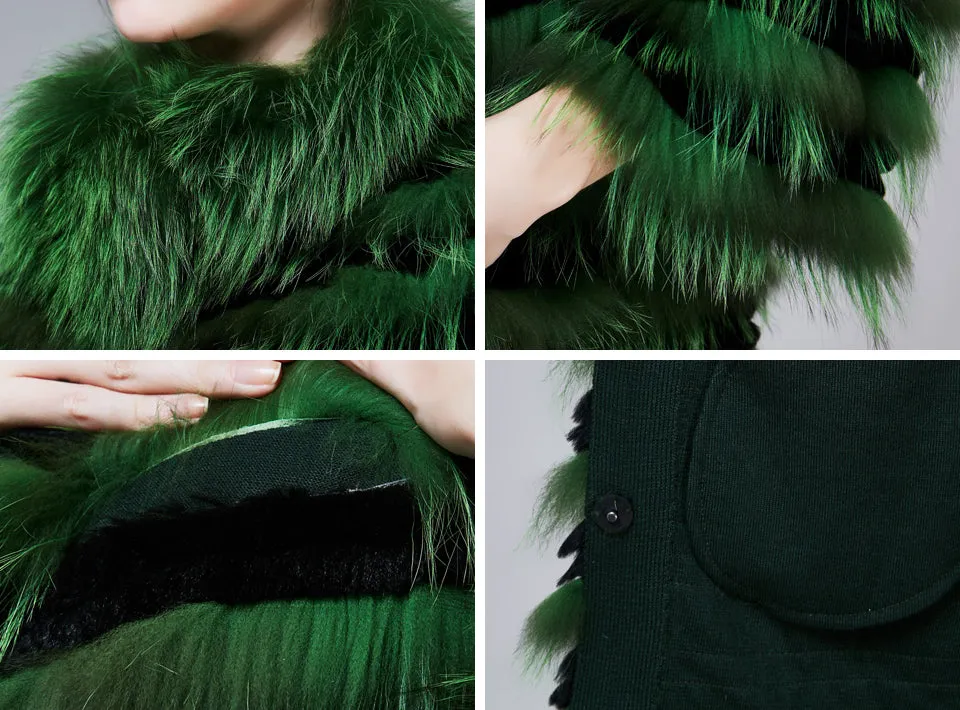 Silver Fox with Rabbit Fur Coat