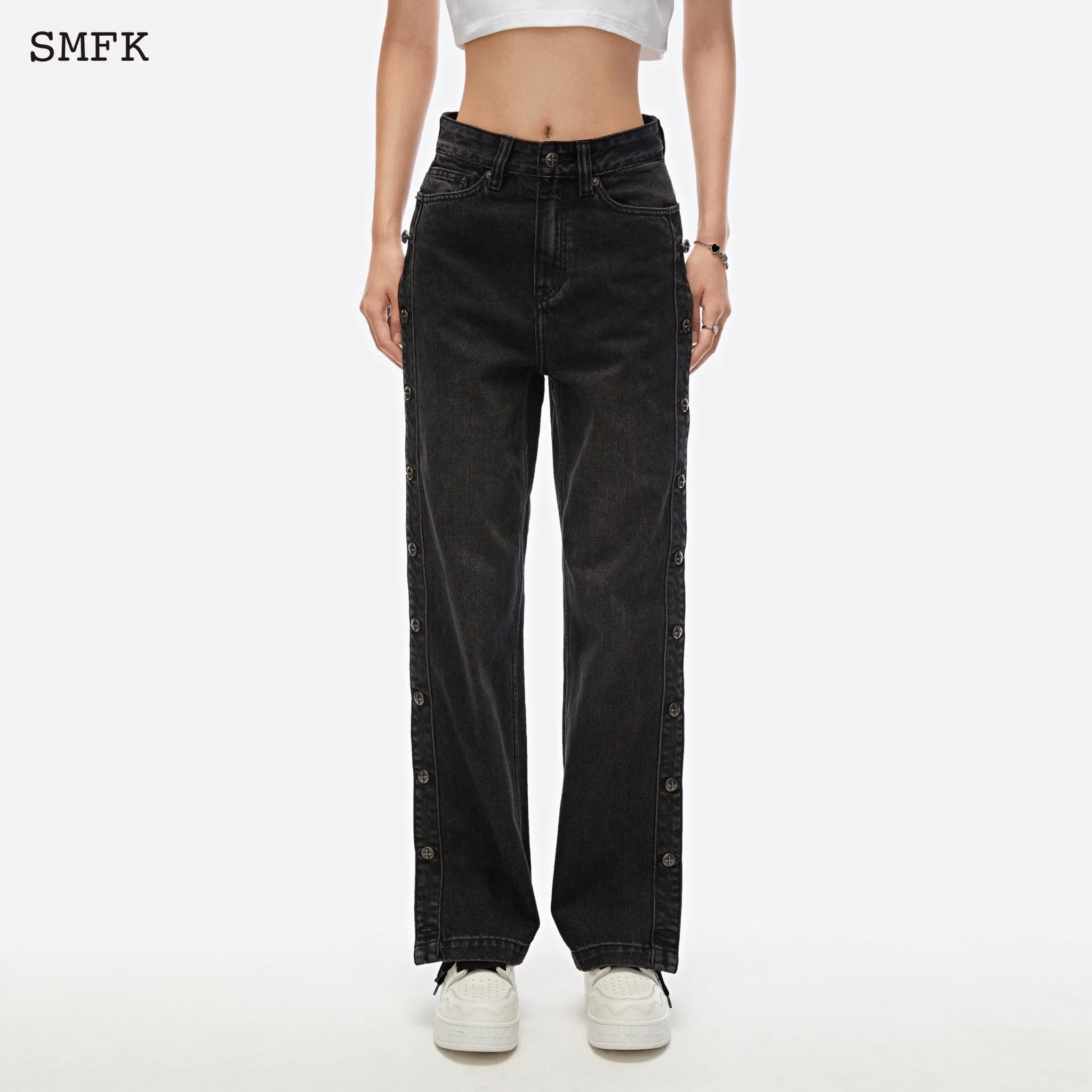 Skater Skateboard Deconstructed Jeans Midnight Black